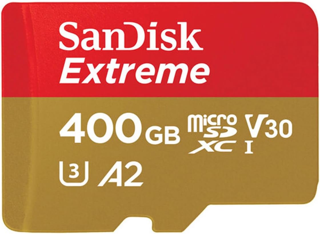 SanDisk Extreme microSDXC UHS-I Memory Card with Adapter (up to 190MB/s) C10, U3, V30, 4K, 5K Micro SD (SDSQXA-GN6MA)