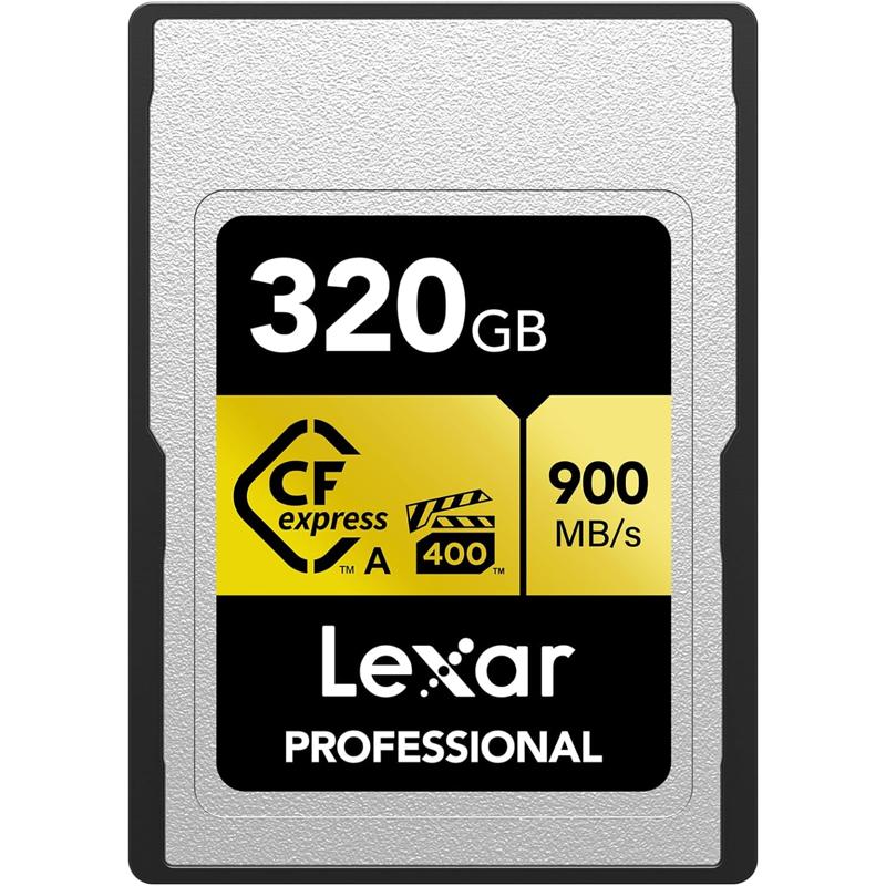 Lexar Professional CFexpress Type A Gold Series Memory Card, Up to 900MB/s Read, Cinema-Quality 8K Video, Rated VPG 400 - LCAGOLD-RNENG