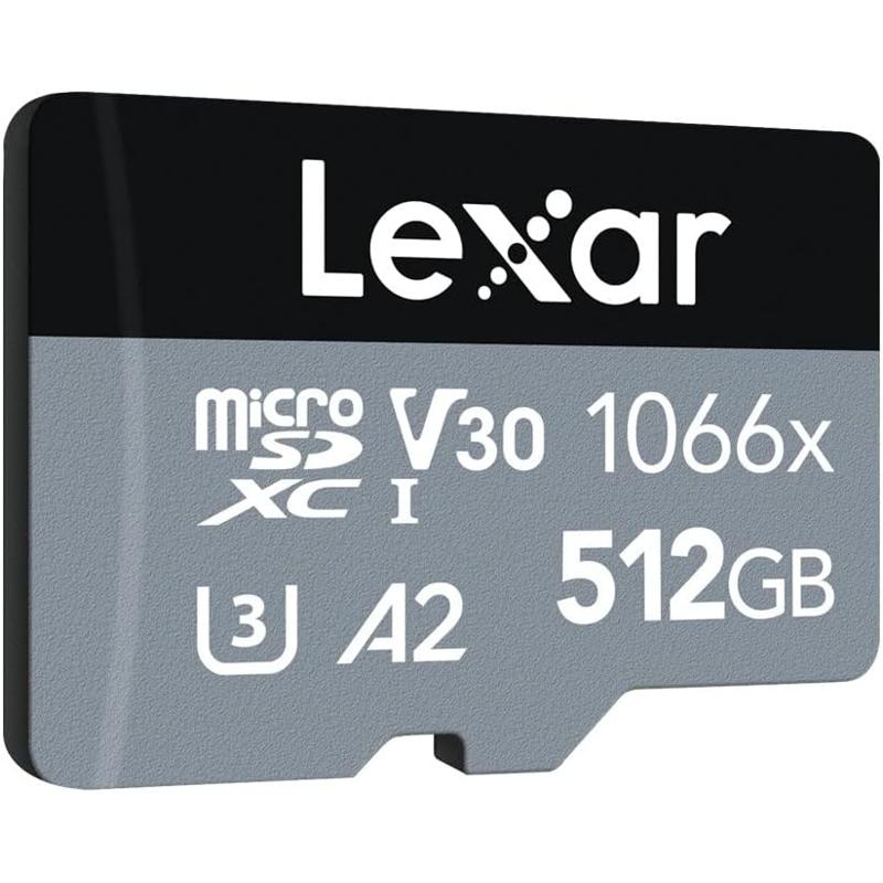 Lexar Professional 1066x microSDXC UHS-I Card w/SD Adapter Silver Series, Up to 160MB/s Read - LMS1066-BNANG