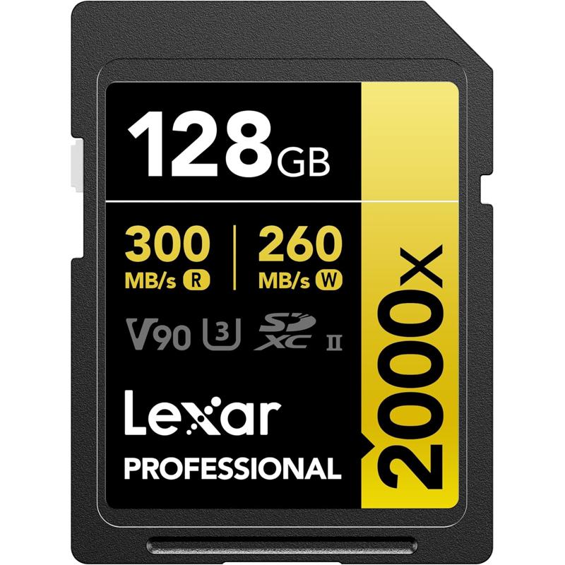 Lexar Professional 2000x SDHC UHS-II Card, Up to 300MB/s Read, for DSLR, Cinema-Quality Video Cameras - LSD2000-BNNNU