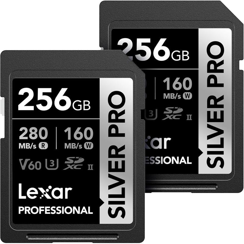 Lexar Professional Silver PRO SDXC Memory Card, UHS-II, C10, U3, V60, Full-HD & 4K Video, Up to 280MB/s Read, for Professional Photographer, Videographer, Enthusiast (LSDSIPR128G-BNNNU)