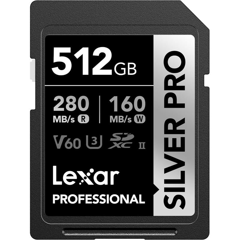 Lexar Professional Silver PRO SDXC Memory Card, UHS-II, C10, U3, V60, Full-HD & 4K Video, Up to 280MB/s Read, for Professional Photographer, Videographer, Enthusiast (LSDSIPR128G-BNNNU)
