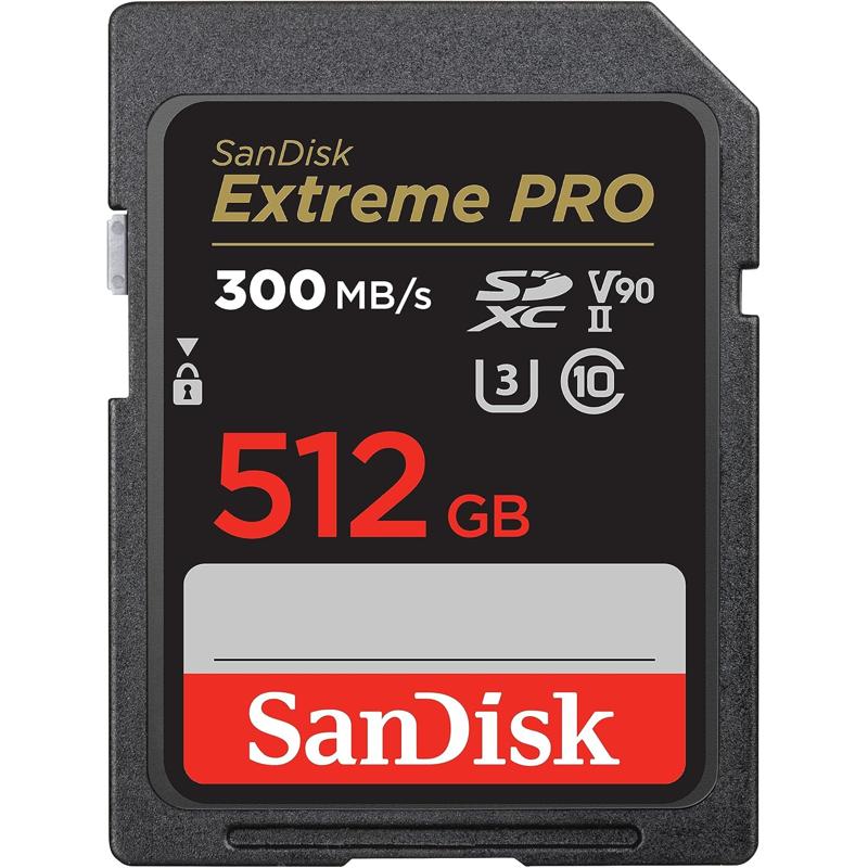 SanDisk Extreme PRO SDXC UHS-II Memory Card - C10, U3, V90, 8K, 4K, Full HD Video, SD Card - SDSDXDK-GN4IN