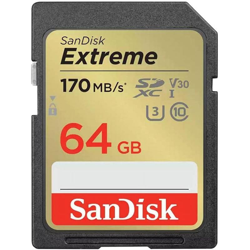 SanDisk Extreme SDHC UHS-I Memory Card - C10, U3, V30, 4K, UHD, SD Card - SDSDXVT-GNCIN