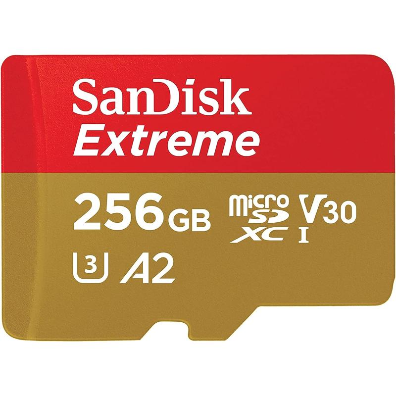 SanDisk Extreme microSDXC UHS-I Memory Card with Adapter (up to 190MB/s) C10, U3, V30, 4K, 5K Micro SD (SDSQXA-GN6MA)