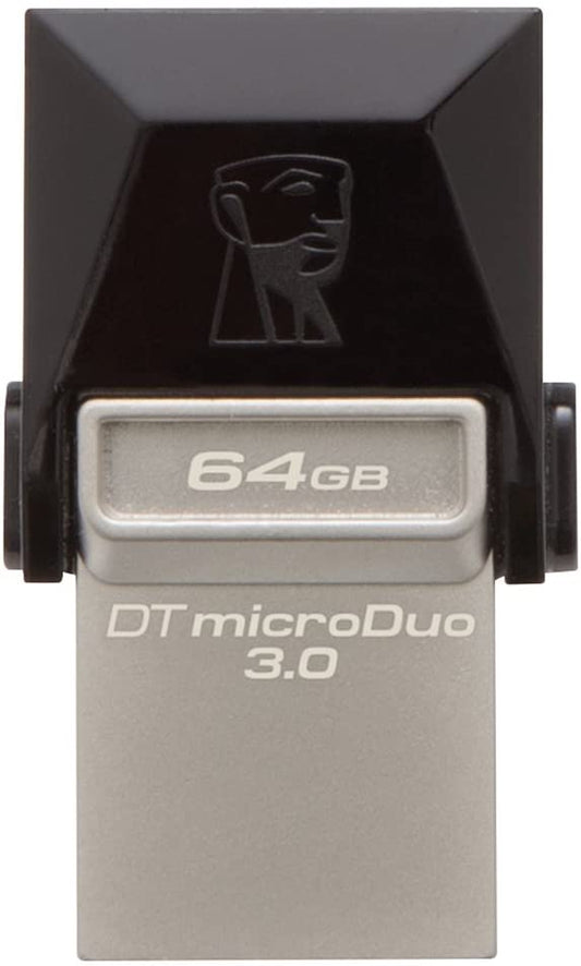 Kingston 64GB DT MICRODUO USB 3.0/ Micro USB OTG, Black (DTDUO3/64GB)