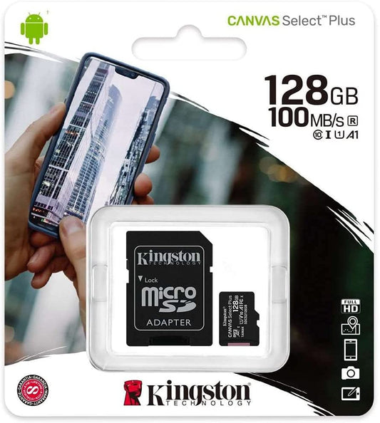 Kingston 128GB micsdxc Canvas Select Plus 100R A1 C10 Card + ADP (SDCS2/128GB)