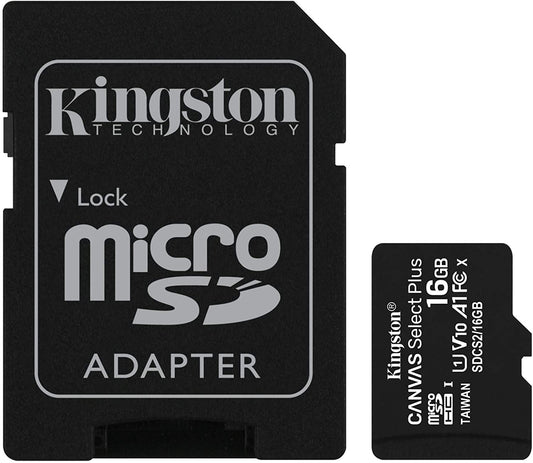 Kingston 16GB micSDHC Canvas Select Plus 100R A1 C10 Card + ADP (SDCS2/16GB)