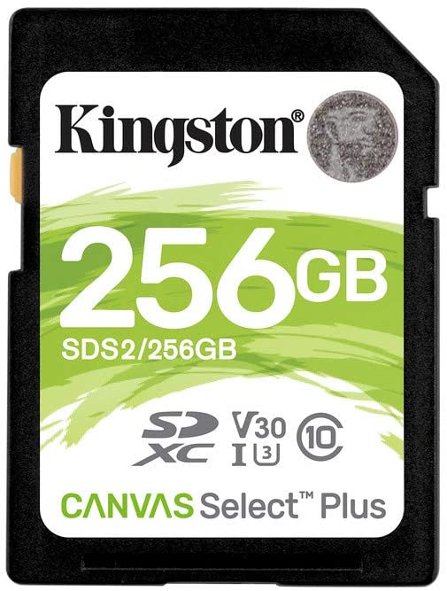 Kingston 256GB sdxc Canvas Select Plus 100R C10 UHS-I U3 V30 (SDS2/256GB)