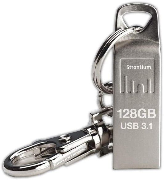 Strontium Nitro Ammo Silver 128GB USB 3.1 Flash Drive Up to 120MB/S Read Performance - SR128GSLAMMOY