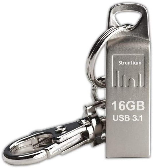 Strontium Nitro Ammo Silver 16GB USB 3.1 Flash Drive Up to 120MB/S Read Performance - SR16GSLAMMOY