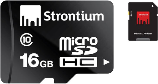 Strontium 16GB Class 10 microshdc Memory Card with SD Adaptor (SR16GTFC10A)