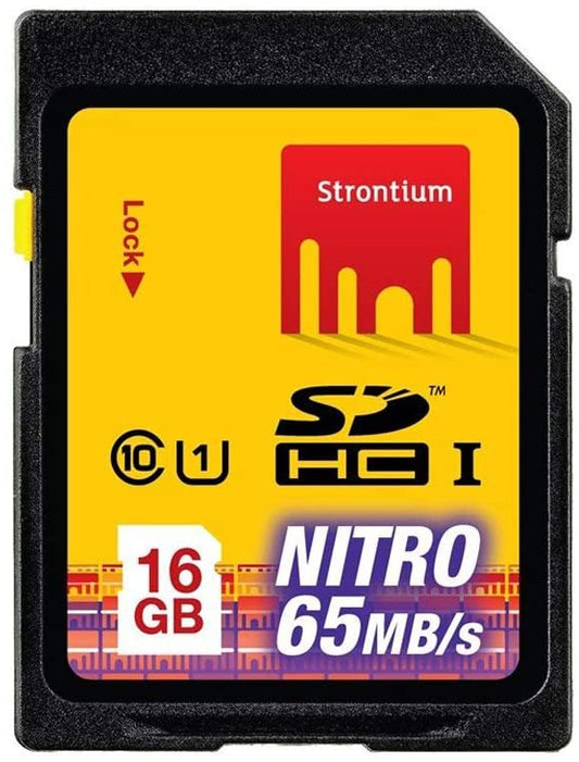 Strontium Nitro 16GB Micro SDHC Memory Card 85MB/s UHS-I U1 Class 10 w/Adapter High Speed for Smartphones Tablets Drones Action Cams (SRN16GTFU1QA)